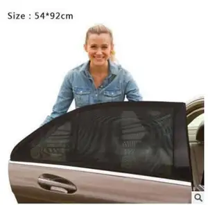 Cubierta de <span class=keywords><strong>ventana</strong></span> lateral de <span class=keywords><strong>coche</strong></span>, <span class=keywords><strong>mosquitera</strong></span> de tela, cortina lateral, gasa negra, protector solar, aislamiento térmico, Universal - Product Image 1