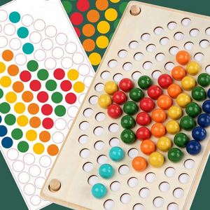 Boys Girls New Arrival 3 in 1 Toddler Learning Color Sorting Rainbow Clip Bead Board Games - Product Image 4