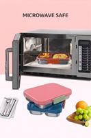 Boîte à lunch de style bento pour enfants en acier inoxydable, sans BPA, chauffable, anti-fuite, pour le bureau