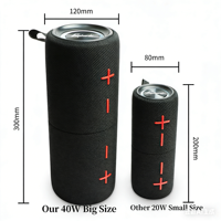 Speaker Nirkabel Ganda Magnetik 40W Portabel 2-in-1 yang Dapat Dibagi, Speaker Luar Ruangan Tahan Air IPX6 dengan Lampu RGB dan TWS Pairing