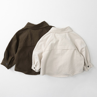 Vente en gros d'automne, vêtements pour enfants de 1 à 6 ans, t-shirts pour bébés garçons et filles, hauts pour enfants, chemises à manches longues en coton de couleur unie