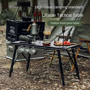 Outdoor IGT Aluminum Tactical Folding <b>Table</b> <b>Adjustable</b> Portable Egg Roll <b>Table</b> for Gym & BBQ Picnic Multifunctional Dining <b>Table</b> - Product Image 4