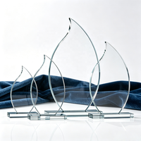 Trophée en cristal gravé au laser personnalisable et écologique avec votre propre logo – Récompense en verre et cristal pour reconnaissance des employés de l'année