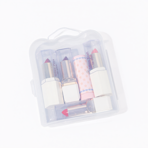 Clear Plastic Cosmetic Storage Box with Handle Portable Travel Lipstick <b>Makeup</b> Organizer <b>Case</b> - Product Image 2