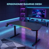 Bureau de jeu électrique silencieux AOR Home Internet Cafe avec effet lumineux RGB, design ergonomique, vente en gros d'usine