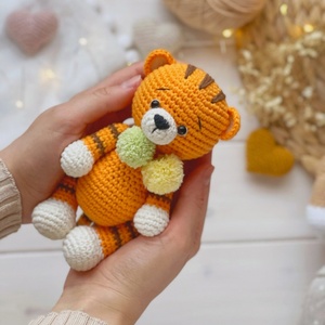 Gran oferta <span class=keywords><strong>mordedor</strong></span> de madera juego de regalo de animales <span class=keywords><strong>Amigurumi</strong></span> hecho a mano ganchillo animales juguetes ganchillo Tigre Animal bebé sonajero mordedores para bebés - Product Image 5