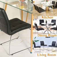 Chaises de salle à manger en similicuir, chaises de salle à manger noires et modernes pour la cuisine et le salon