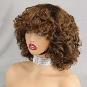 Nouveautés Perruque de <span class=keywords><strong>cheveux</strong></span> réels en vrac de style moelleux de densité 200% pour les femmes Perruques de <span class=keywords><strong>cheveux</strong></span> humains sans colle sans dentelle faites à la machine Bang - Product Image 3