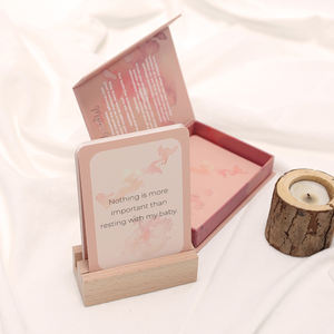 Format personnalisé Matériau Conception Santé mentale <span class=keywords><strong>Positive</strong></span> Expressions d'autosoins Relaxation Affirmation Cartes Pont avec boîte Support en bois - Product Image 1