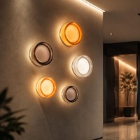 Applique Murale LED Moderne Minimaliste de Luxe, Abat-jour Acrylique, Construction en Aluminium, Intensité Variable, IRC Élevé 90, Température de Couleur 2700K, Ambre/Fumée