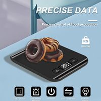 Balance de cuisine numérique noire rechargeable par USB pour la cuisson, balance à café en acier inoxydable, affichage LCD, balance alimentaire électronique pour la pâtisserie