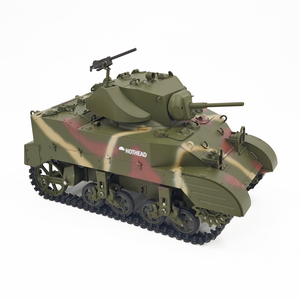 COOLBANK Modèle de <span class=keywords><strong>char</strong></span> léger Stuart M5A1 de l'armée américaine de la Seconde Guerre mondiale à l'échelle <span class=keywords><strong>1</strong></span>/16 avec canon en métal, modèle de <span class=keywords><strong>char</strong></span> RC pour le bricolage, les loisirs et les cadeaux, superbes jouets militaires M - Product Image 3