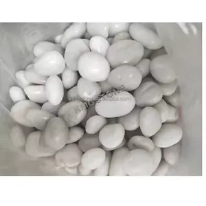 Natural Light Grey Polish White Cobbles & Pebbles Stones Floor and Wall Tile Designs Supplier on Sale