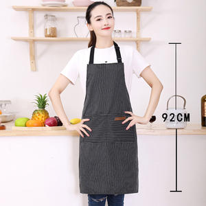 High Quality Buckle Adjustable Custom Polyester Cotton <b>Kitchen</b> <b>Apron</b> Baking <b>Apron</b> Stripe <b>Aprons</b> With 2 Pockets - Product Image 6
