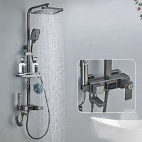 Ensemble de douche mural de luxe en laiton avec fonction thermostatique et robinet de douche pluie