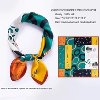 Tendance Petit 65*65cm carré Satin Soie Écharpe Coloré Imprimé Soies Bandana Mouchoirs En Soie