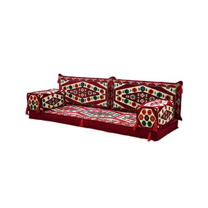 Sofá Cama Modular Tradicional Árabe Color Granate, Sofá Seccional Tapizado en Esponja con Brazos Cuadrados para Salas <span class=keywords><strong>de</strong></span> Estar <span class=keywords><strong>de</strong></span> Apartamentos - Product Image 6