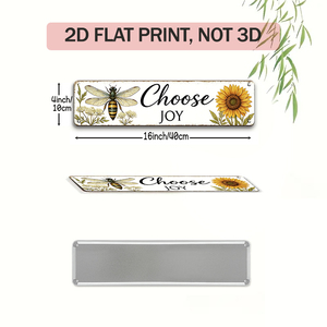 Letrero Metálico Largo y Plano con Diseño Floral e Insectos, Impresión 2D, Frase Inspiradora, Decoración Botánica para Pared, Ideal para Casa de Campo, Jardín, Porche - Product Image 3