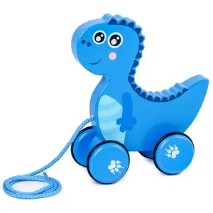 婴儿早期学习教育婴儿绳子推拉绳子沿着恐龙动物生态友好儿童步行玩具