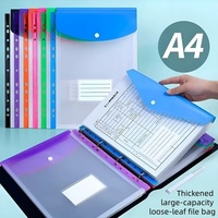Porte-documents translucide A4, 6-en-1, extensible, format à feuilles mobiles, 11 trous, pochettes perforées en PP