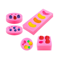 Cetakan Fondant Buah 6 Buah - Silikon 3D Bentuk Produk Kustom Cuci Tangan Saja Dekorasi Kue