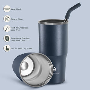 Vaso Térmico <span class=keywords><strong>IDEUS</strong></span> de Doble Tapa con Pajita, Gran Capacidad, Acero Inoxidable 304, Portátil, para Viajes, Aislado para Bebidas Frías y Calientes, Personalizable - Product Image 3