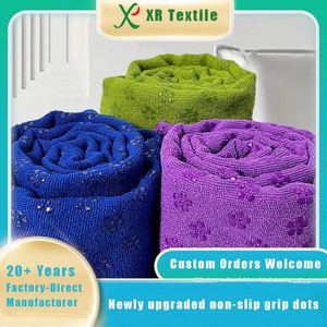 Factory Direct Custom Yoga Towel With Anti-<b>Slip</b> Grip Points Silicone Dots <b>Non</b> <b>Slip</b> Microfiber Yoga Cover <b>Mat</b> Towel - Product Image 2