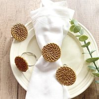 Luxueux de mariage rotin rond de serviette