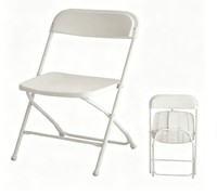 Chaises pliantes en plastique blanc robustes et modernes, empilables, portables, pour événements, jardin, mariage, parc
