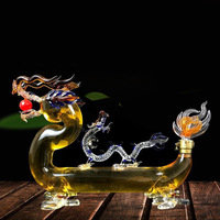Carafe à liqueur en verre en forme de dragon de 1000 ml pour homme, soufflée à la main, haute qualité, pour gin, liqueur, bourbon, vodka ou vin