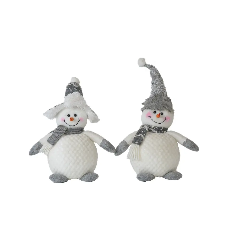 Best Selling Handmade Creative Christmas Home Decoration Gray Scarf Snowman Doll