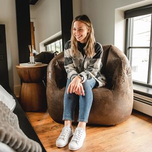 เก้าอี้หนังบีนแบ็กทรงพูฟเฟรมดูไบหรูหราเก้าอี้โซฟาเกรดเชิงพาณิชย์พร้อมไส้กันน้ำ - Product Image 1