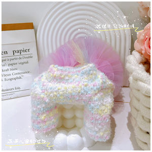 Luxury Cute Dog Pet Clothes Fragrant Princess Woolen Fur <strong>Skirt</strong> Dress with Solid Pattern - Product Image 5