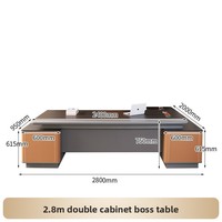 Ensemble de chaises de bureau de direction de luxe, style moderne minimaliste italien, bureau en forme de L avec armoire latérale pour usage commercial en bureau