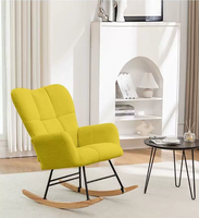 Fauteuil à bascule moderne pour salon et chambre, en tissu Teddy, réglable en hauteur, inclinable manuel, pour la sieste