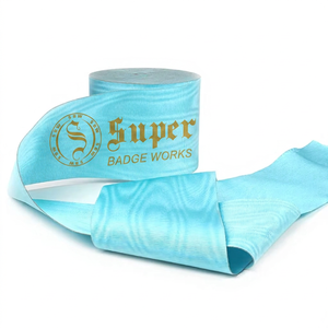 Rubans maçonniques Regalia Moire de haute qualité avec ruban maçonnique de couleur bleue à effet d'eau pour ceintures et colliers - Product Image 1