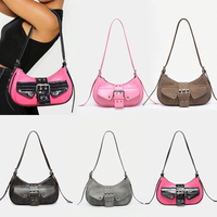 Sac à bandoulière personnalisé tendance rétro style moto Y2K cool fille tendance en cuir PU punk sac bandoulière femme