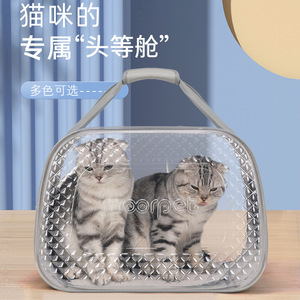 Cat Dog Carrier Portable Soft-<b>Sided</b> Transparent Gray Blue Yellow Red Large <b>Small</b> EVAPC Material Pet Travel <b>Bag</b> - Product Image 2