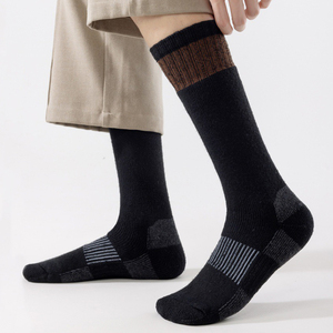 Chaussettes <span class=keywords><strong>de</strong></span> sport rétro personnalisées pour hommes et femmes, à blocs <span class=keywords><strong>de</strong></span> couleur, en mélange <span class=keywords><strong>de</strong></span> laine chaude, pour la randonnée/<span class=keywords><strong>ski</strong></span> en extérieur, chaussettes montantes pour hommes - Product Image 5
