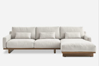Canapé modulaire en forme de L de style japonais FERLY, 2 pièces, canapé en tissu de lin de luxe, personnalisable, haut de gamme, salon de villa