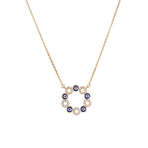Collana con Ciondolo Occhio Turco in Resina per Donna, Gioielli alla Moda - Product Image 4