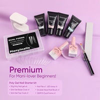 Pour Hanyinails UV Gel Vernis à Ongles Manucure Set Poly Manucure Kit avec Lampe LED pour Débutants et Ventilateurs d'Extension d'Ongles