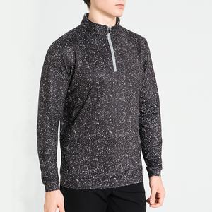 Sweat-shirt à capuche pour homme avec logo personnalisé, manches longues, noir, fermeture éclair 1/<span class=keywords><strong>4</strong></span>, polaire, motif uni, fermeture éclair quart, pull de <span class=keywords><strong>golf</strong></span>, de gym - Product Image 3