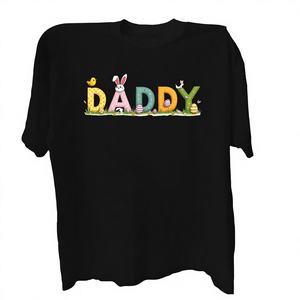 Camiseta Casual para Mujer con Diseño de Letras DADDY Temática de Pascua, 100% Algodón Tejido, Corte Cómodo - Product Image 1