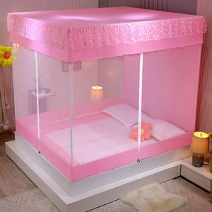 Moustiquaire carrée grand espace, type lit, avec double fermeture éclair, pare-soleil, anti-moustiques et anti-chute pour bébé - Product Image 4