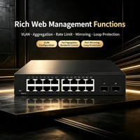 Switch de Red Administrado Gigabit de 16 Puertos con 2 SFP Uplink, Gestión Web, VLAN, QoS, Limitación de Tráfico y Protección contra Bucle