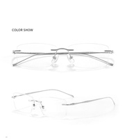 Lunettes sans cadre en titane ultra légères nouvelle génération de lunettes optiques sans monture diamant forme de visage Match lettre lunettes