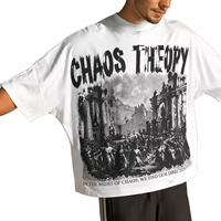 T-shirt da uomo personalizzata OEM in cotone pesante, vestibilità oversize, stile streetwear, con stampa grafica e spalle scese