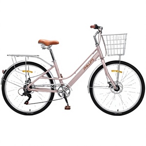 Bicicleta JT Classic para Hombre y Mujer, Acero con Alto Contenido de Carbono, 7 Velocidades, Cuadro de Aluminio, Horquilla con Suspensión Trasera, Frenos Delanteros/Traseros, 24/26 Pulgadas, JT Alto Contenido de Carbono S - Product Image 1