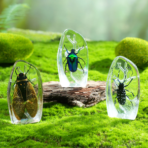 <span class=keywords><strong>Scarabée</strong></span> vert en résine, sculpture glacée, jouet insecte en résine, ensembles cadeaux paysages naturels, artisanat en résine, décorations de fête - Product Image 6
